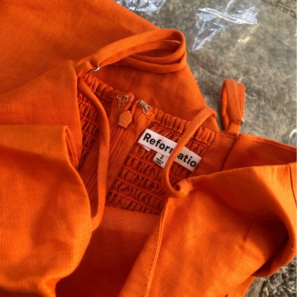 Reformation Frankie Linen Dress - Citrus - Picture 6 of 7